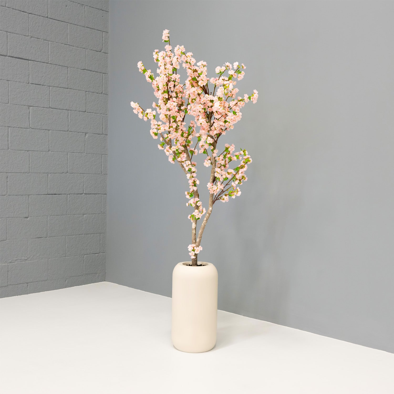Faux Cherry Blossom Tree + Planter, 7ft, Matte White, Custom Made, Real Feel, Crafted By The Plant Guy