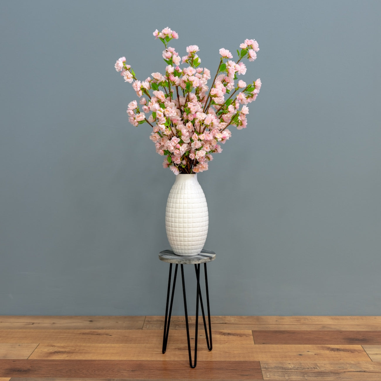 Pink Cherry Blossoms – White Vase