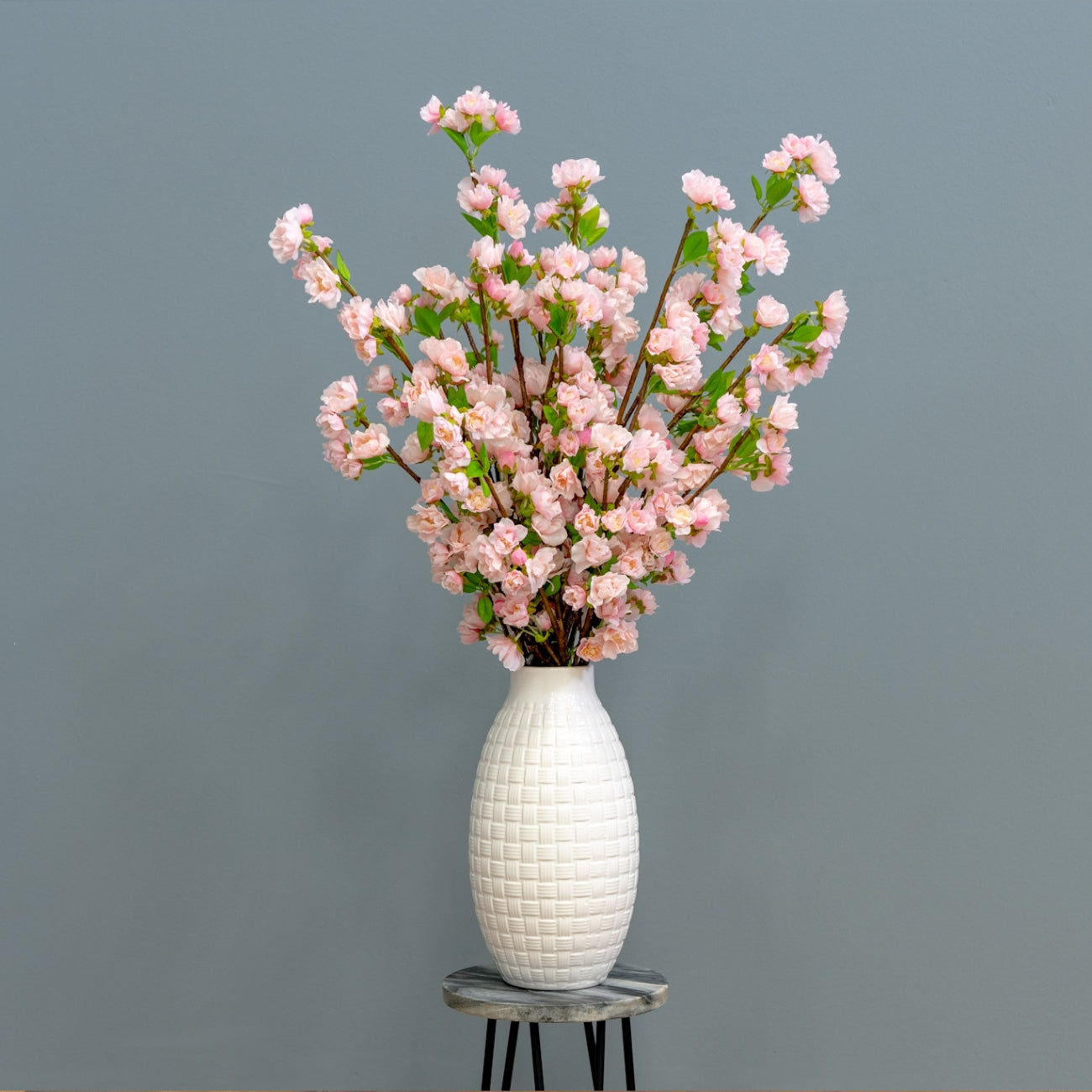 Pink Cherry Blossoms – White Vase